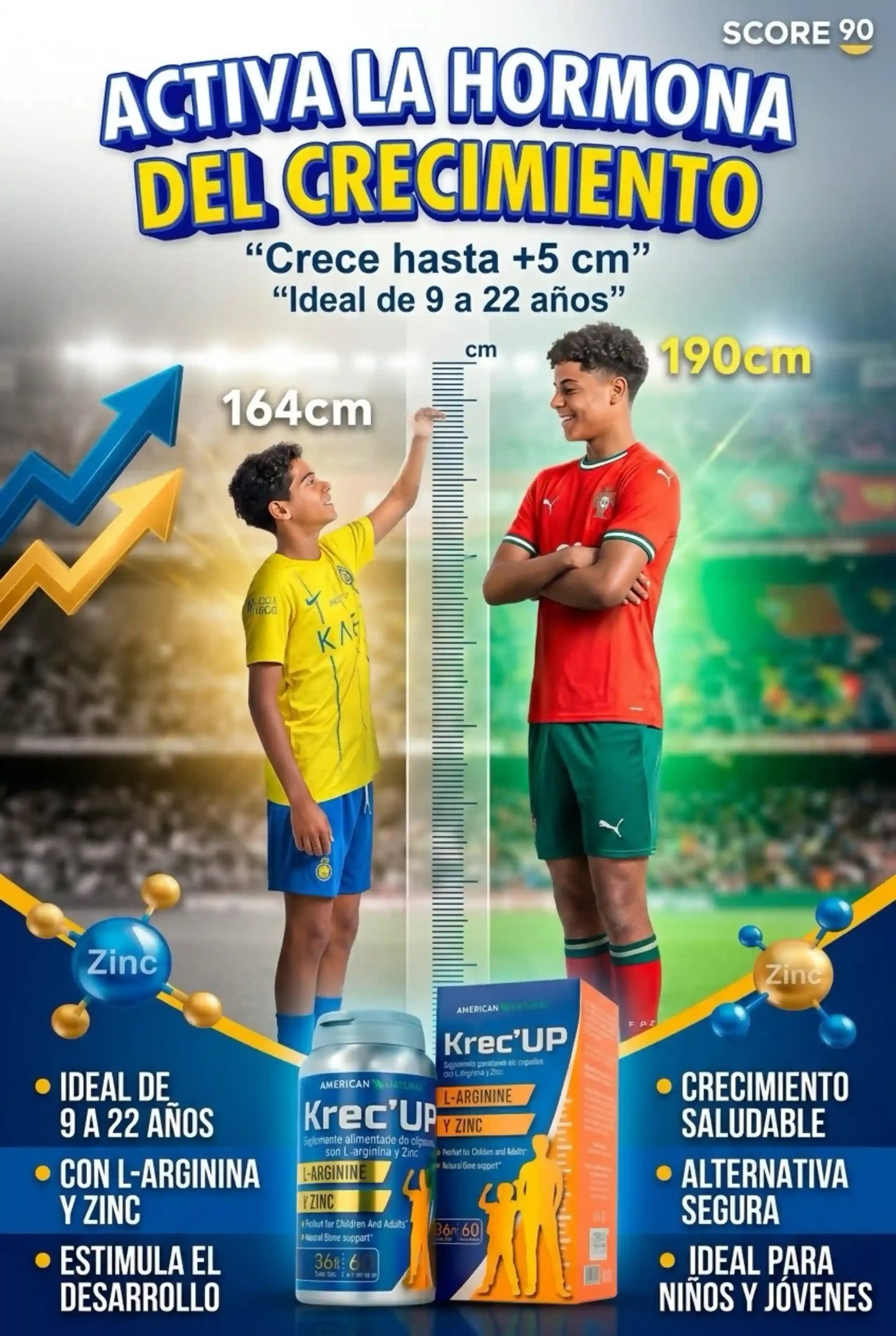 Krec'UP - L-Arginina y Zinc para el Crecimiento